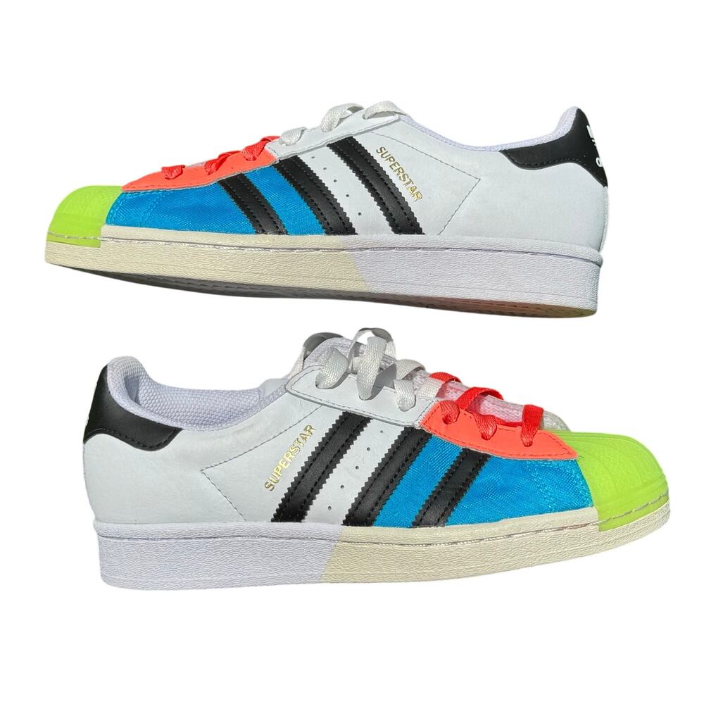 Adidas Superstar J International Girls Day FX8780 Youth Size 4.5 Neon Sneakers